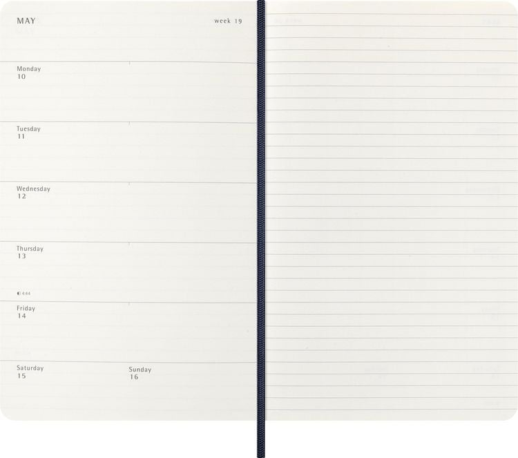Produktbild: Moleskine 12 Monate Wochen Notizkalender 2027, Large/A5, 1 Wo = 1 Seite, rechts linierte Seite, Weicher Einband, Saphir
