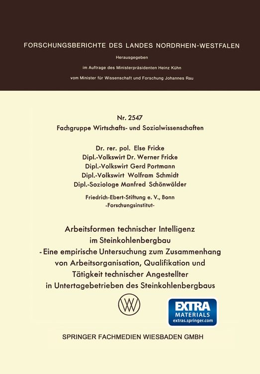 Produktbild: Arbeitsformen technischer Intelligenz im Steinkohlenbergbau