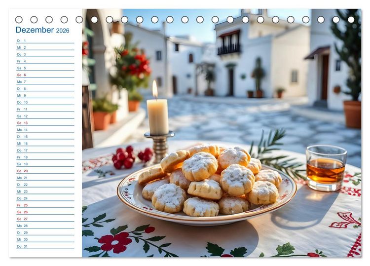 Produktbild: Zw&ouml;lf Teller Sonne &ndash; Kulinarisch durchs Griechenjahr (Tischkalender 2026 DIN A5 quer), CALVENDO Monatskalender