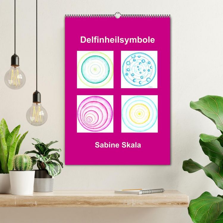 Produktbild: Delfinheilsymbole (Wandkalender 2026 DIN A2 hoch), CALVENDO Monatskalender