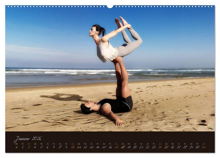 Produktbild: YogaPaare (hochwertiger Premium Wandkalender 2026 DIN A2 quer), Kunstdruck in Hochglanz