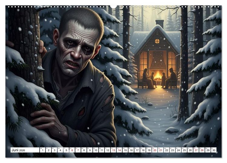 Produktbild: Victor Frankenstein und seine Sch&ouml;pfung (hochwertiger Premium Wandkalender 2026 DIN A2 quer), Kunstdruck in Hochglanz