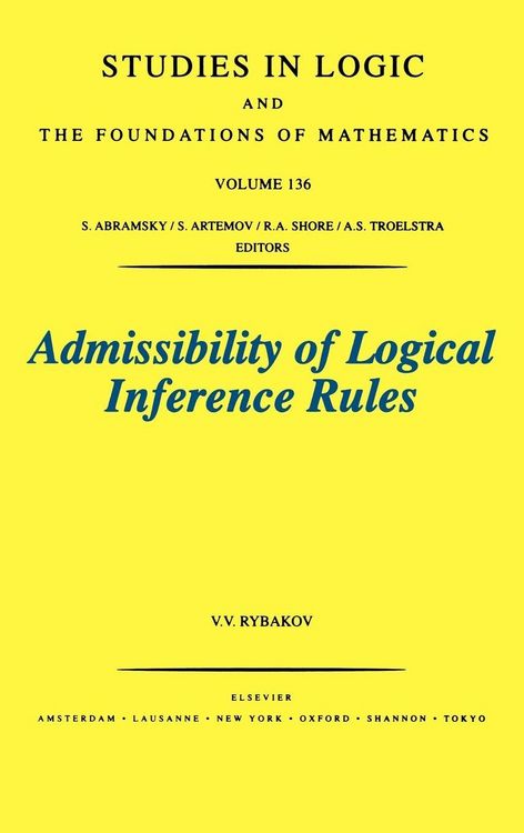 Produktbild: Admissibility of Logical Inference Rules