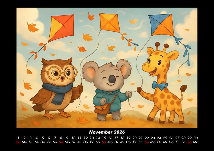 Produktbild: Ollie, Kiki & Nala - Fest der Freundschaft 2026 Fotokalender DIN A3