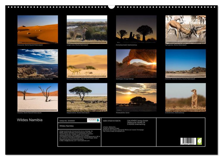 Produktbild: Wildes Namibia (Wandkalender 2026 DIN A2 quer), CALVENDO Monatskalender