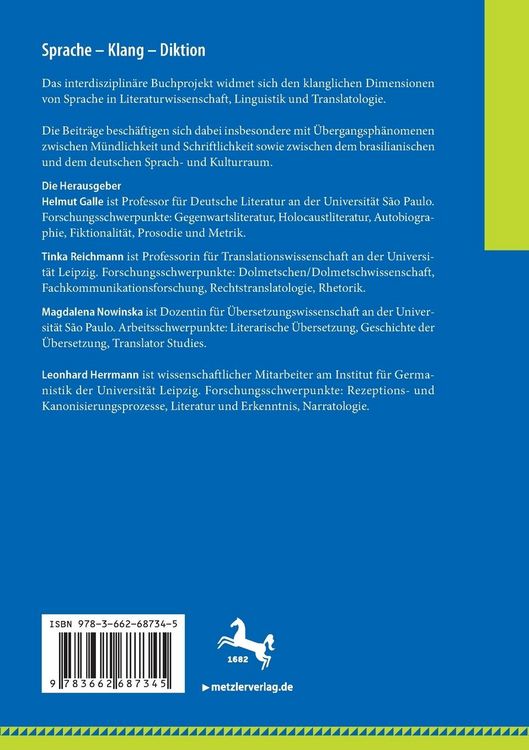 Produktbild: Sprache &ndash; Klang &ndash; Diktion