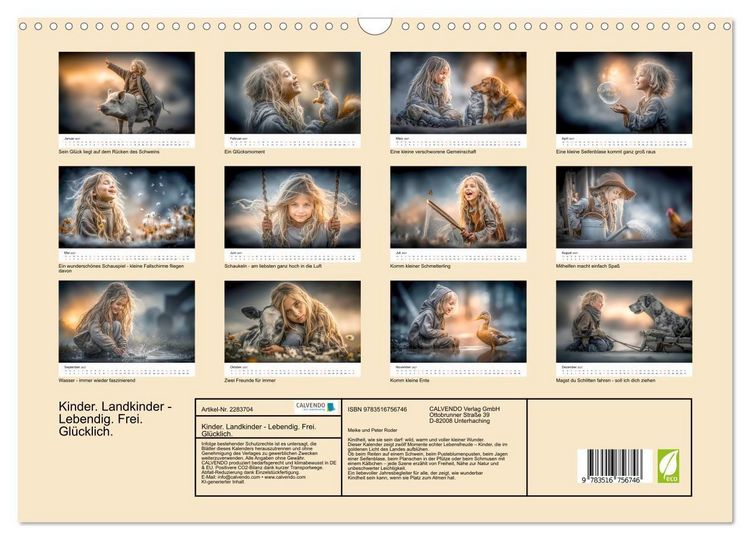 Produktbild: Kinder. Landkinder - Lebendig. Frei. Gl&uuml;cklich. (Wandkalender 2027 DIN A3 quer), CALVENDO Monatskalender