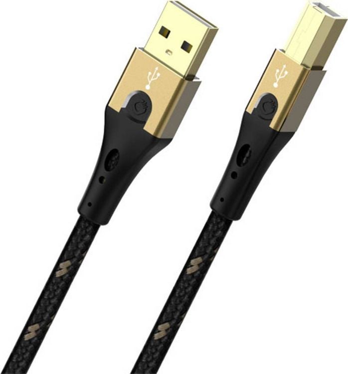 Produktbild: Oehlbach USB-Kabel USB 2.0 USB-A Stecker, USB-B Stecker 0.50m Schwarz/Gold D1C9540