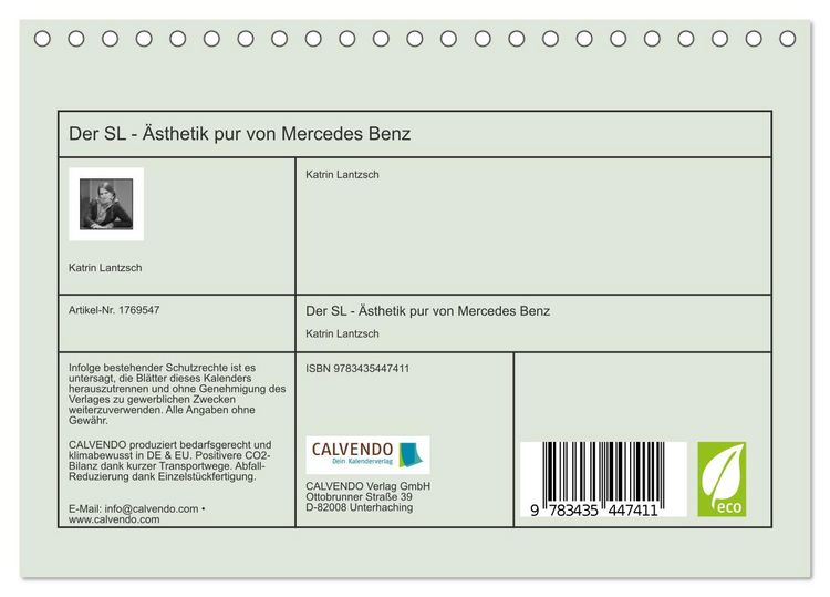 Produktbild: Der SL - &Auml;sthetik pur von Mercedes Benz (Tischkalender 2025 DIN A5 quer), CALVENDO Monatskalender