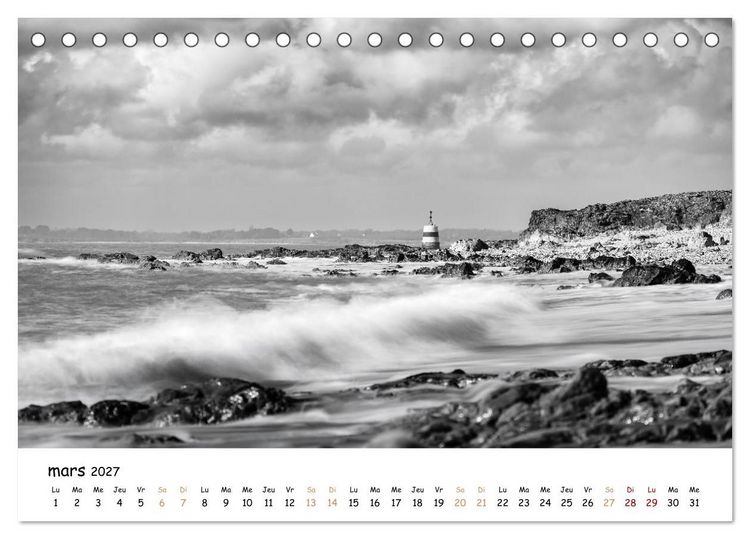 Produktbild: Terres de contraste &ndash; Une ann&eacute;e en monochrome (Calendrier de bureau 2027 DIN A5 vertical), CALVENDO calendrier mensuel