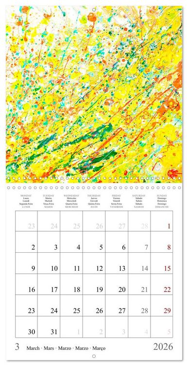 Produktbild: Explosion of colours - colourful Acrylic Pouring Paintings (Wall Calendar 2026 12 &times; 12 Inch) CALVENDO 12 Month Wall Calendar