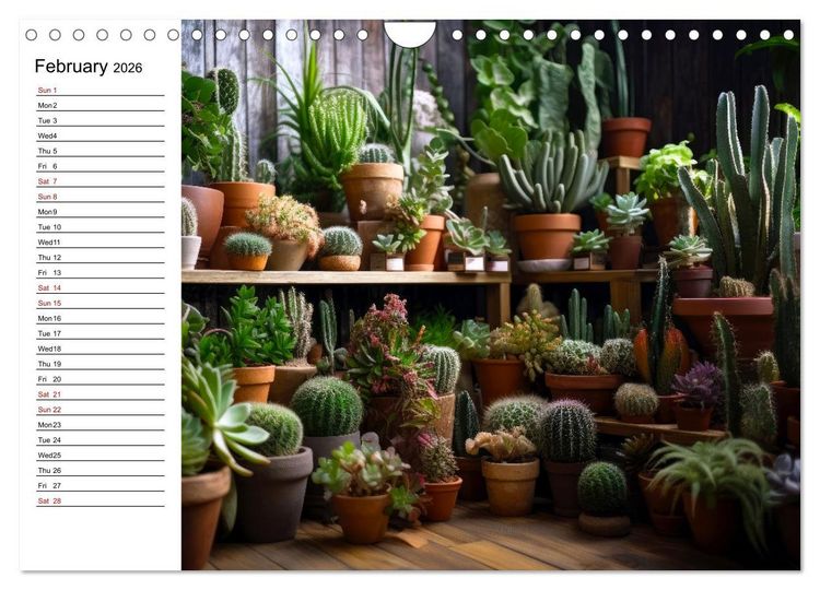 Produktbild: Cacti Wonderland (Wall Calendar 2026 DIN A4 landscape), CALVENDO 12 Month Wall Calendar