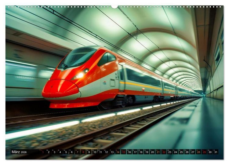 Produktbild: Futuristische Z&uuml;ge (hochwertiger Premium Wandkalender 2026 DIN A2 quer), Kunstdruck in Hochglanz
