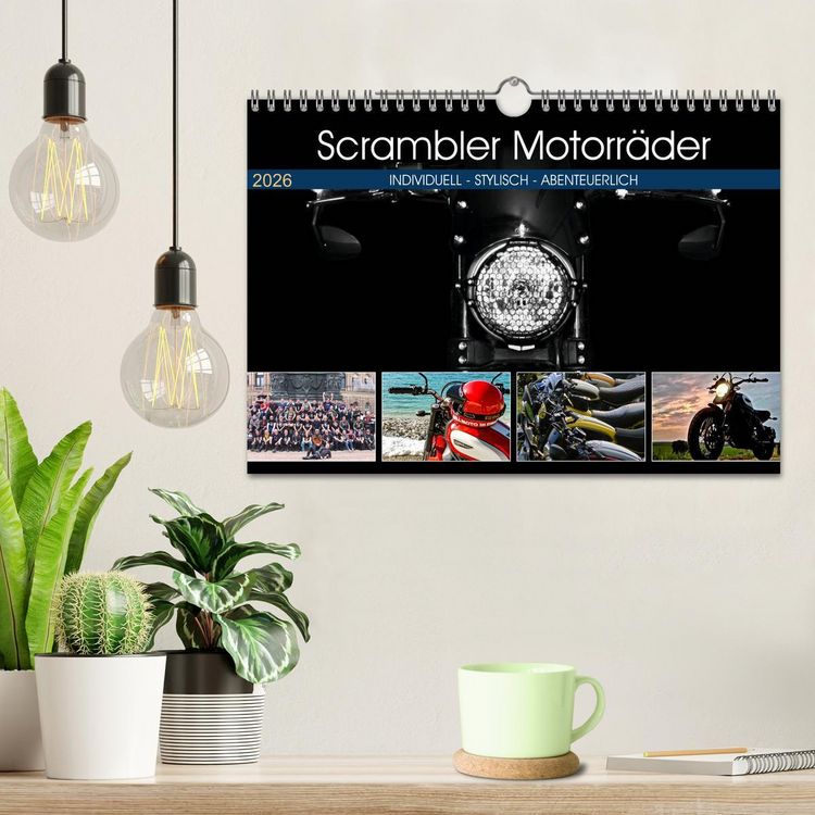 Produktbild: Scrambler Motorr&auml;der Individuell - Stylisch - Abenteuerlich (Wandkalender 2026 DIN A4 quer), CALVENDO Monatskalender