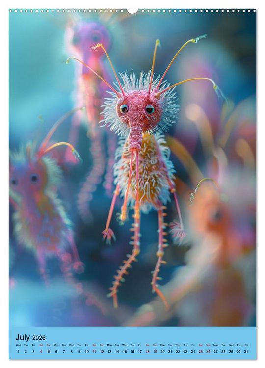 Produktbild: Microbial Cuteness (High Quality Premium Wall Calendar 2026 DIN A2 portrait),CALVENDO 12 Month Wall Calendar
