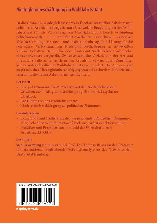 Produktbild: Niedriglohnbesch&auml;ftigung im Wohlfahrtsstaat