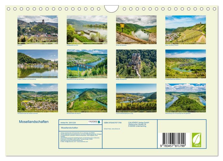 Produktbild: Mosellandschaften (Wandkalender 2026 DIN A4 quer), CALVENDO Monatskalender