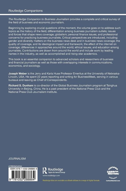 Produktbild: The Routledge Companion to Business Journalism