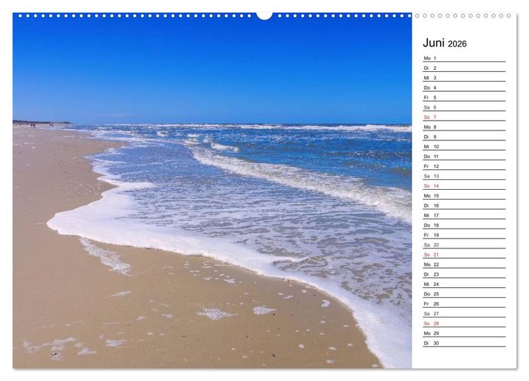 Produktbild: Langeoog - Sch&ouml;nste Insel Ostfrieslands (Wandkalender 2026 DIN A2 quer), CALVENDO Monatskalender