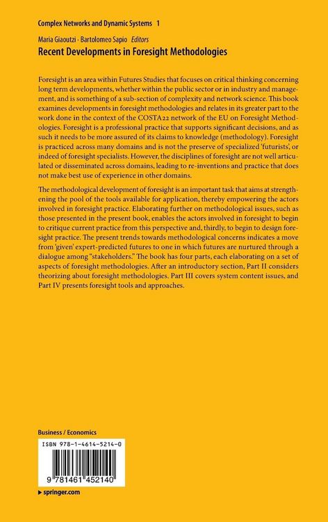 Produktbild: Recent Developments in Foresight Methodologies