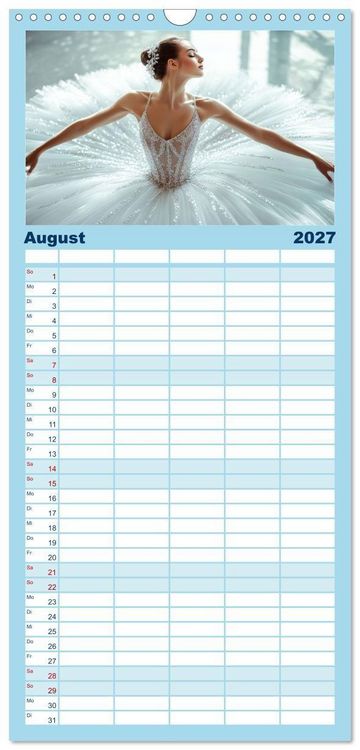 Produktbild: Familienplaner 2027 - Ballerinas in Diamanten mit 5 Spalten (Wandkalender, 21 x 45 cm) CALVENDO
