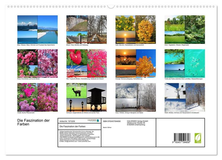 Produktbild: Die Faszination der Farben (hochwertiger Premium Wandkalender 2026 DIN A2 quer), Kunstdruck in Hochglanz