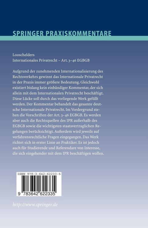 Produktbild: Internationales Privatrecht &mdash; Art. 3&ndash;46 EGBGB