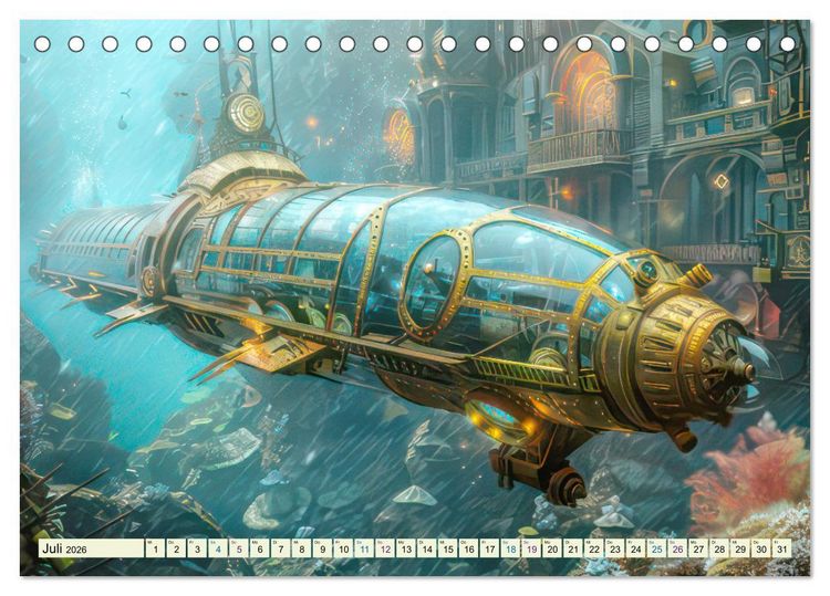 Produktbild: Steampunk - Bl&uuml;tezeit der Mechanik (Tischkalender 2026 DIN A5 quer), CALVENDO Monatskalender