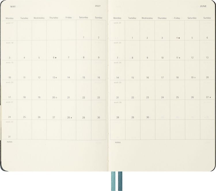 Produktbild: Moleskine 12 Monate Der Herr der Ringe Wochen-Notizkalender 2027, L/A5, 1 Wo = 1 Seite, fester Einband