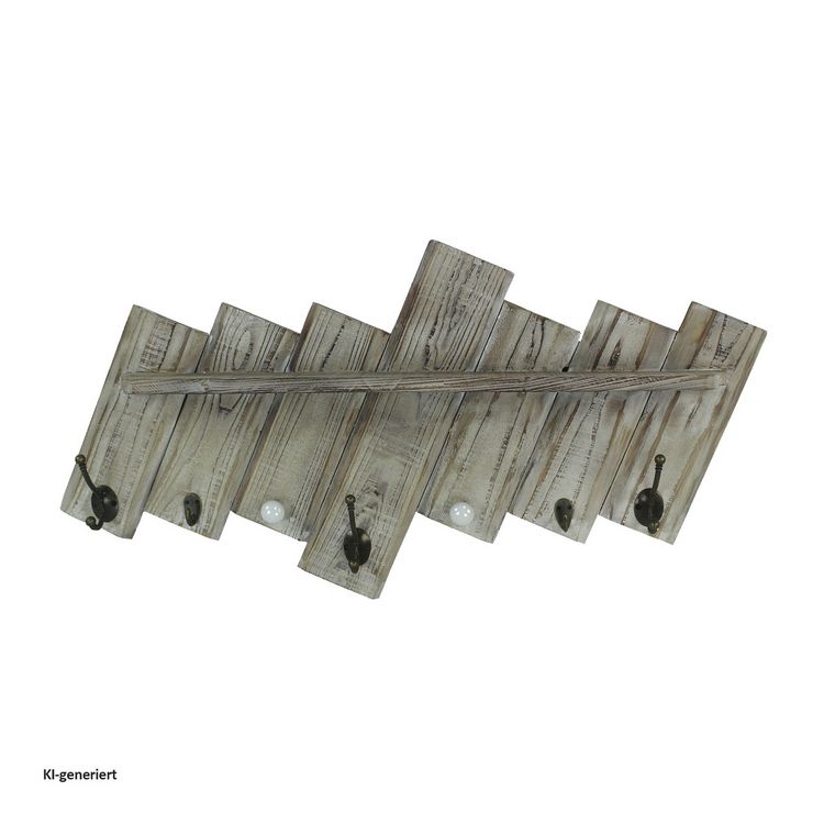 Produktbild: HTI-Living Rustikale Wandgarderobe aus Holz im Vintage-Design
