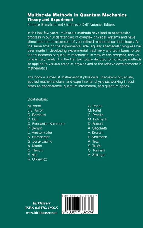 Produktbild: Multiscale Methods in Quantum Mechanics