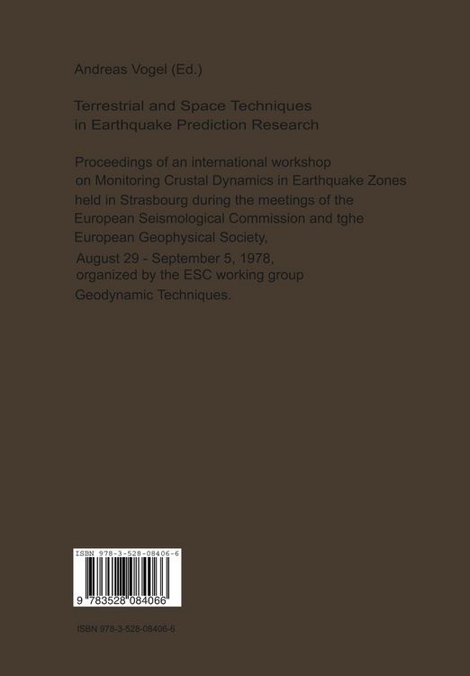 Produktbild: Terrestrial and Space Techniques in Earthquake Prediction Research