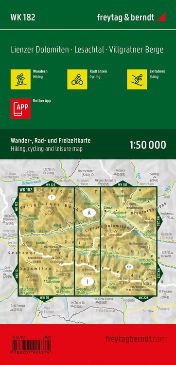 Produktbild: Freytag & berndt Wanderkarte WK 182 Lienzer Dolomiten, Lesachtal - Villgratner Berge 1:50.000