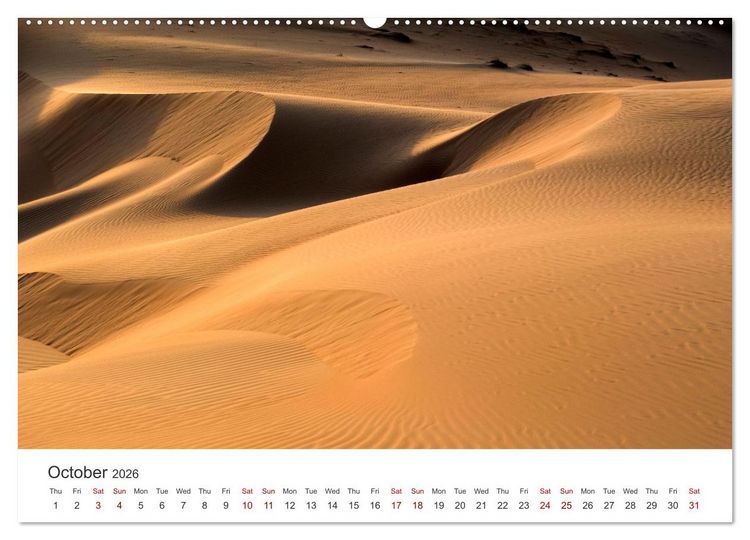 Produktbild: Desert dunes in Abu Dhabi (High Quality Premium Wall Calendar 2026 DIN A2 landscape),CALVENDO 12 Month Wall Calendar
