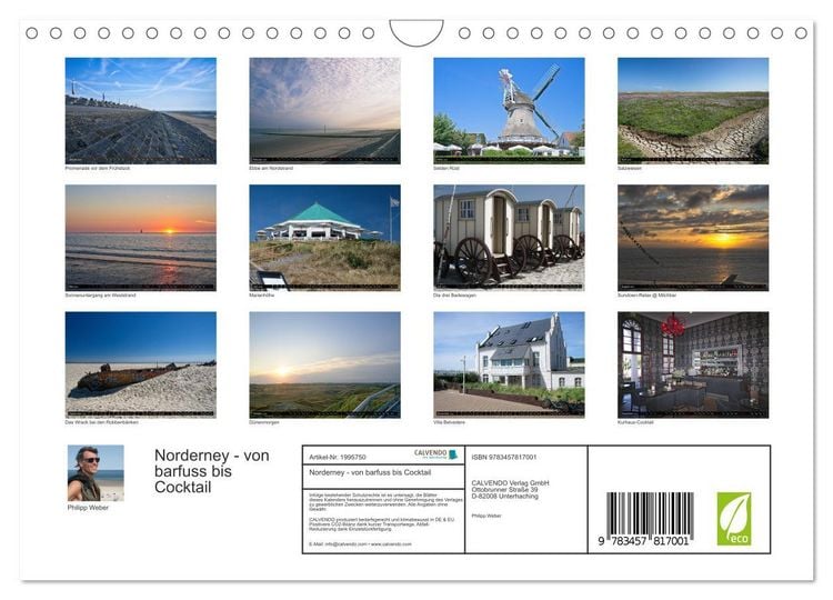 Produktbild: Norderney - von barfuss bis Cocktail (Wandkalender 2026 DIN A4 quer), CALVENDO Monatskalender