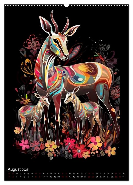 Produktbild: Afrikanische Tierfamilien (Wandkalender 2026 DIN A2 hoch), CALVENDO Monatskalender
