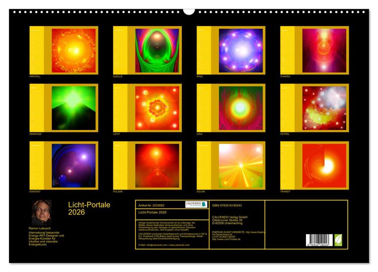 Produktbild: Licht-Portale 2026 (Wandkalender 2026 DIN A2 quer), CALVENDO Monatskalender
