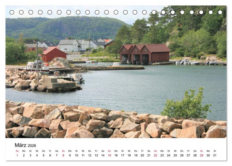 Produktbild: S&uuml;dnorwegen - von Kristiansand bis Stavanger (Tischkalender 2026 DIN A5 quer), CALVENDO Monatskalender