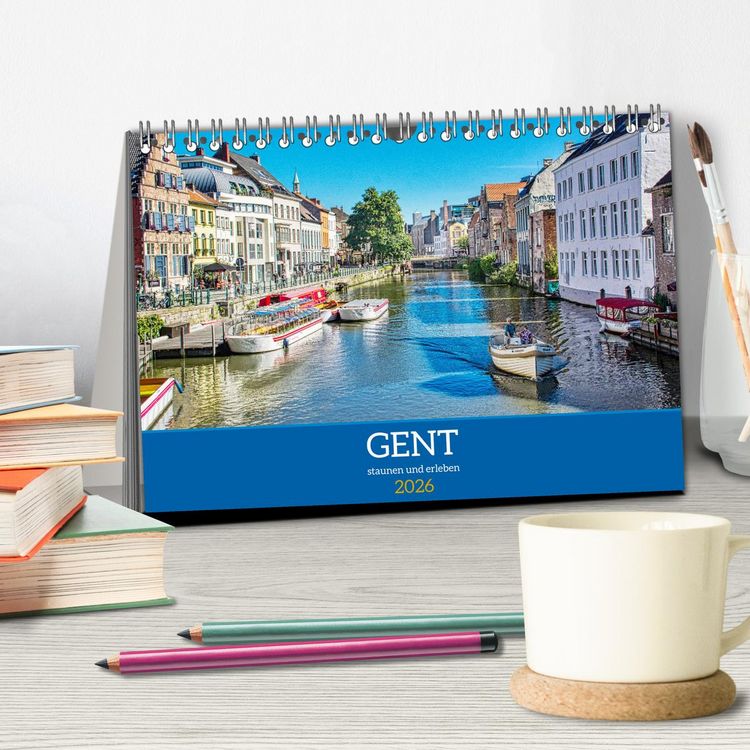 Produktbild: Gent - staunen und erleben (Tischkalender 2026 DIN A5 quer), CALVENDO Monatskalender