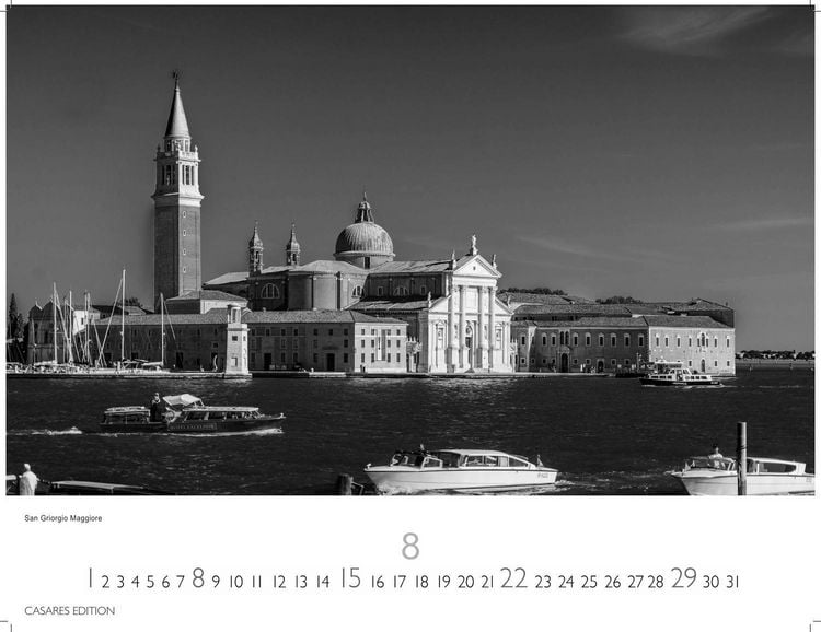 Produktbild: Venedig Kalender 2027 schwarz weiss &ndash; Wandkalender | Fotokalender Italien 42x55 &ndash; mit malerischen Fotos von Venedig , Italien