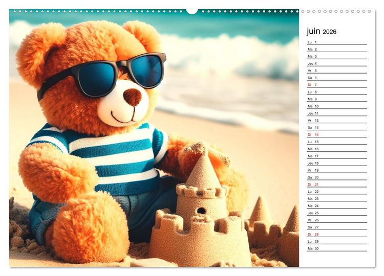 Produktbild: Un voyage enchant&eacute; au pays des oursons -Des oursons cr&eacute;&eacute;s par l'IA (Calendrier mural 2026 DIN A2 vertical) calendrier de bureau