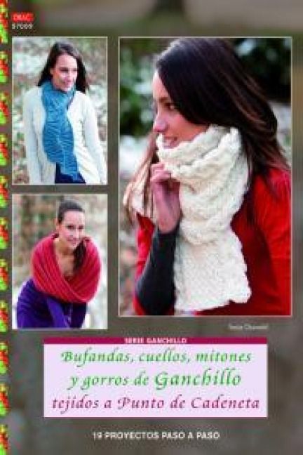 Produktbild: Bufandas, cuellos, mitones y gorros de ganchillo tejidos a punto de cadeneta
