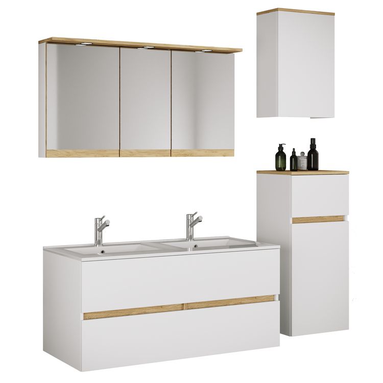 Produktbild: 5 tlg. Badm&ouml;bel-Set mit Waschbecken Cosila-I 111cm