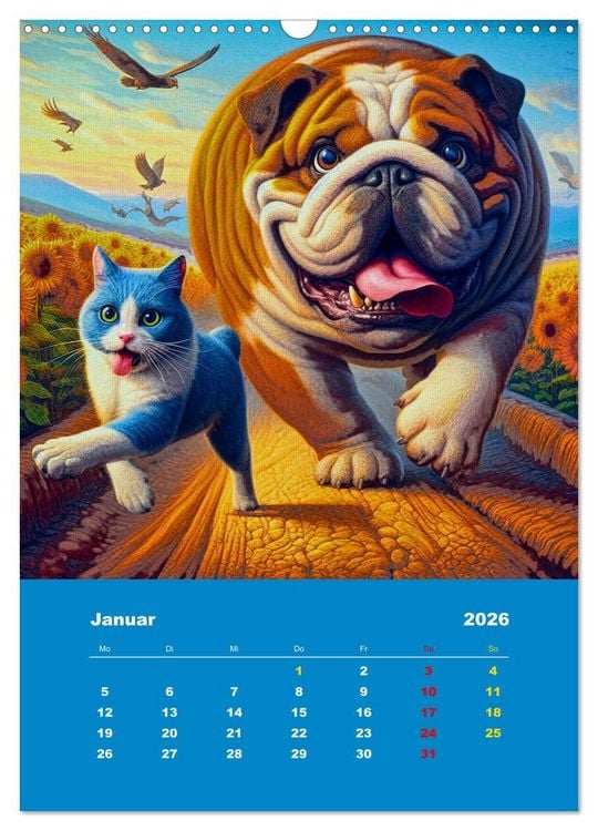 Produktbild: Abenteuer mit Micki und Bullig! (Wandkalender 2026 DIN A3 hoch), CALVENDO Monatskalender