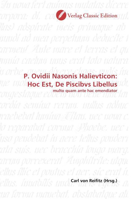 Produktbild: P. Ovidii Nasonis Halievticon: Hoc Est, De Piscibvs Libellus