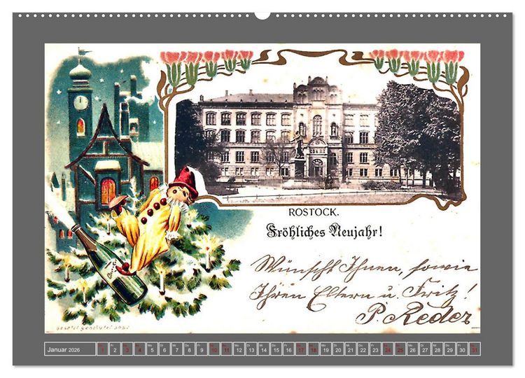 Produktbild: Gru&szlig; aus Rostock (hochwertiger Premium Wandkalender 2026 DIN A2 quer), Kunstdruck in Hochglanz