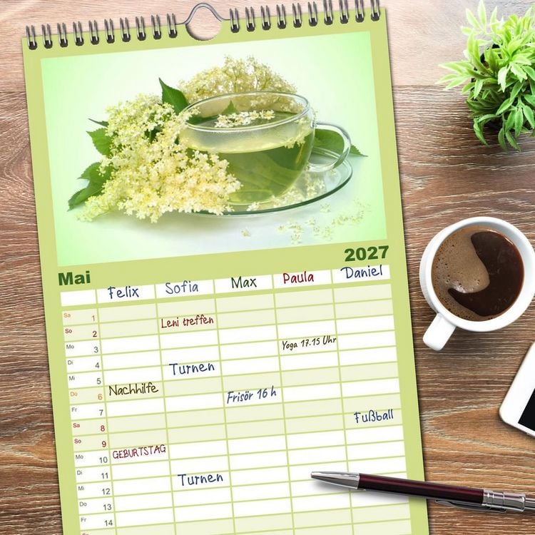 Produktbild: Familienplaner 2027 - Arzneipflanzen mit 5 Spalten (Wandkalender, 21 x 45 cm) CALVENDO