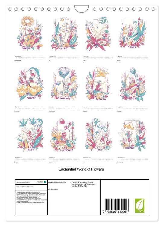 Produktbild: Enchanted World of Flowers (Wall Calendar 2026 DIN A4 portrait), CALVENDO 12 Month Wall Calendar