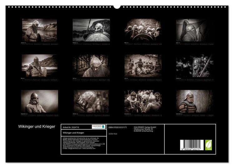 Produktbild: Wikinger und Krieger (hochwertiger Premium Wandkalender 2026 DIN A2 quer), Kunstdruck in Hochglanz