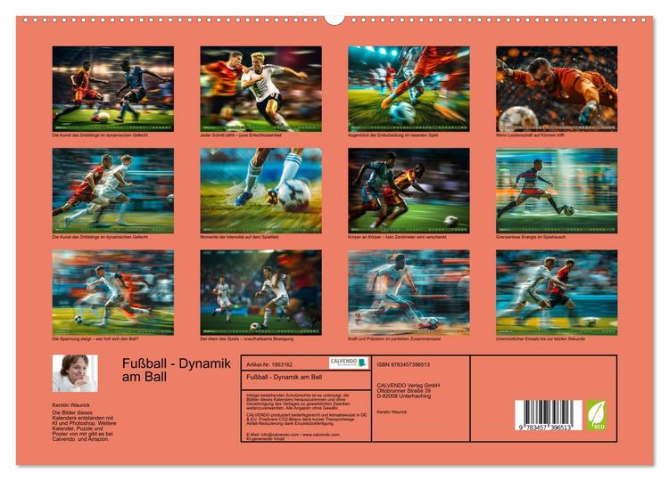 Produktbild: Fu&szlig;ball - Dynamik am Ball (hochwertiger Premium Wandkalender 2026 DIN A2 quer), Kunstdruck in Hochglanz